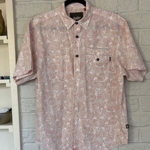 Howler Brothers Double Pocket Geometric Short Sleeve Button Up Size Large